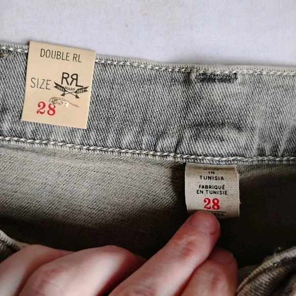 RRL Ralph Lauren Jeans 28 Womens Skinny Stretch Fit Slim Grey Classic New - Picture 10 of 16